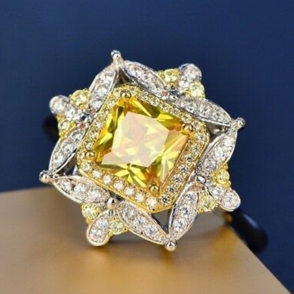 New 925 Silver Filled Citrine Birthstone Size 6-10 - Picture 3 of 6